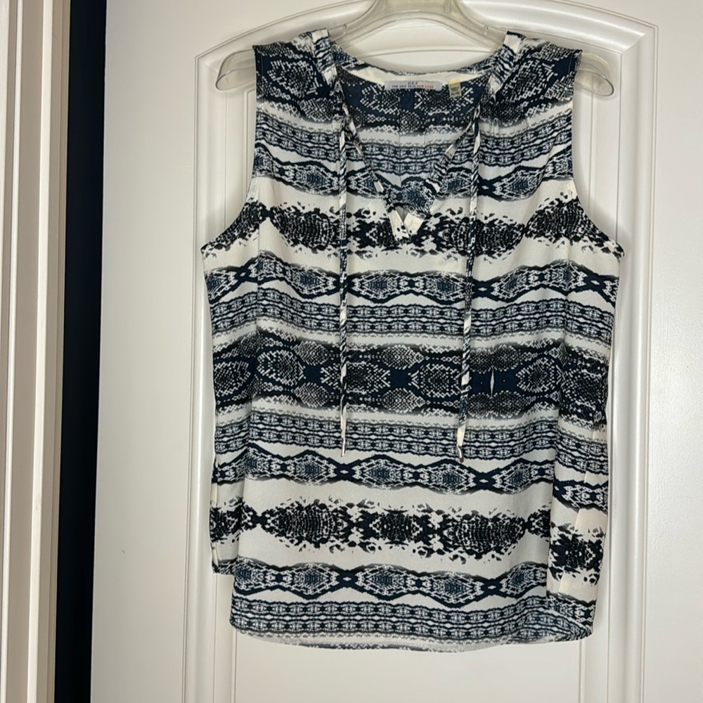 Dex Sleeveless Top XL Blue/Cream